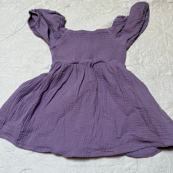 Vivie & Ash Smocked Muslin Puff Sleeve Dress Size 4 - Picture 3 of 6